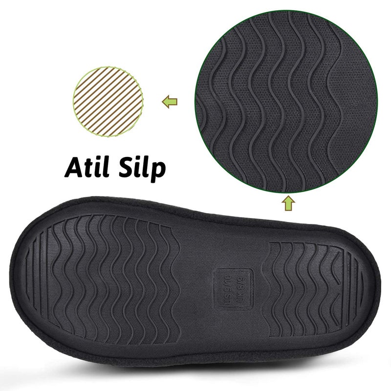 MIXIN Slippers for Big Kid Boys House Shoes Indoor Outdoor with Anti Slip Sole Black 2-3 M - Image 4